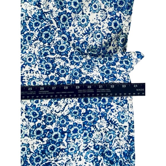 Woman Within Blue & White Short Sleeve Floral Tunic V Neck 6X (42/44) - Picture 7 of 10